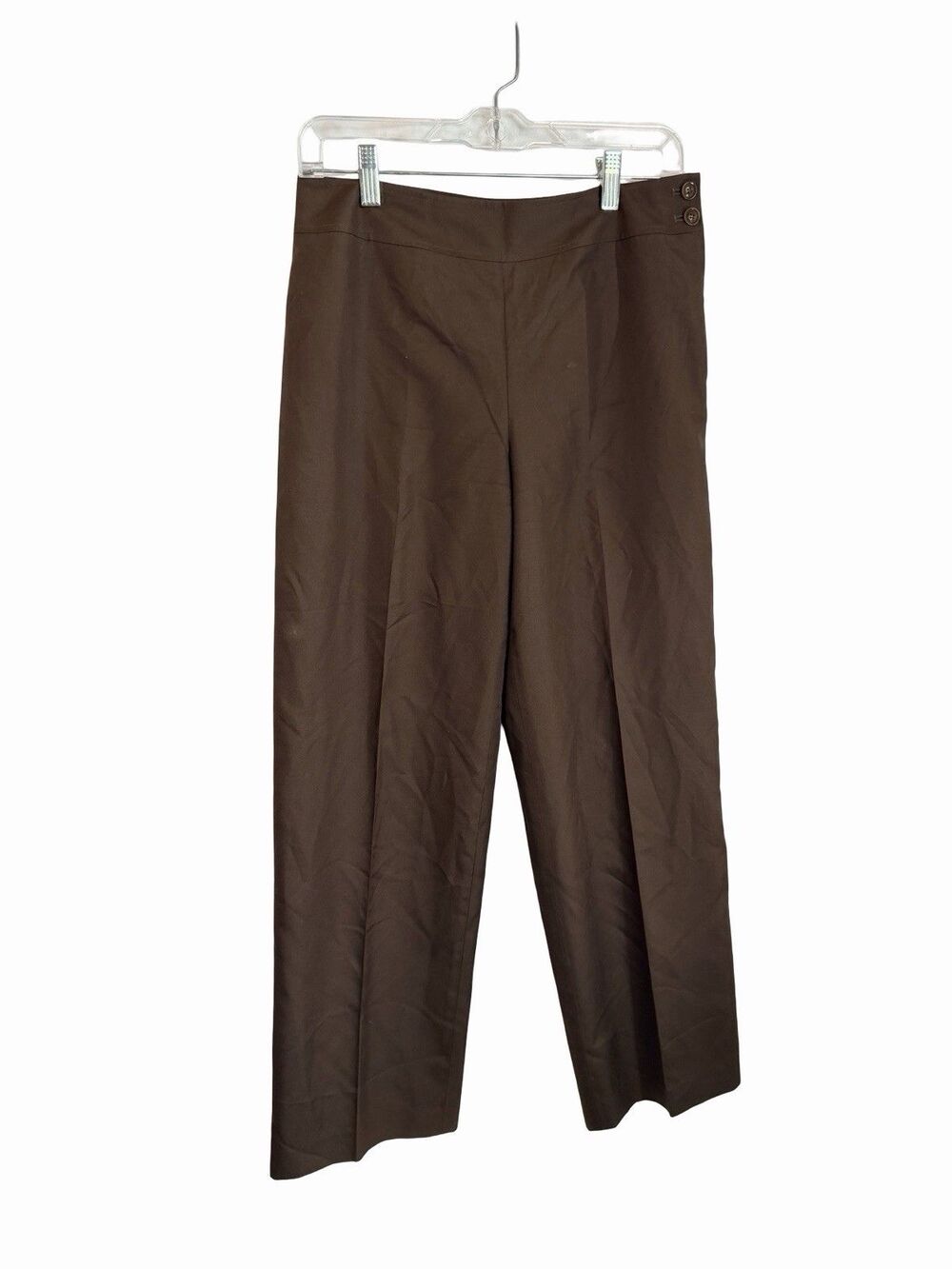 Talbots Pants Women's Size 6 Brown Pure 100% Silk Side Zip Straight Leg NEW VTG